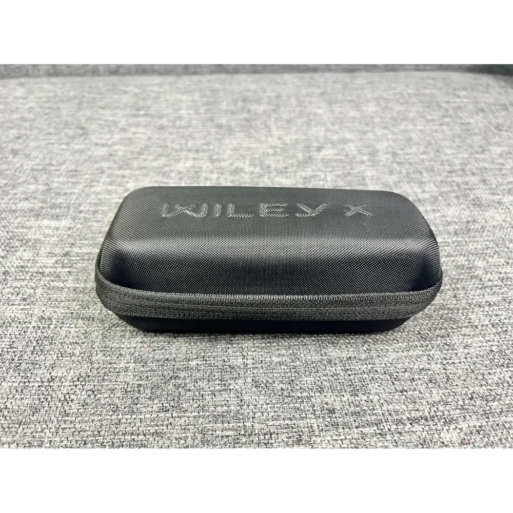 Wiley X Black Hard Shell Zippered Sunglasses Case with Belt Loop Logo Eyewear